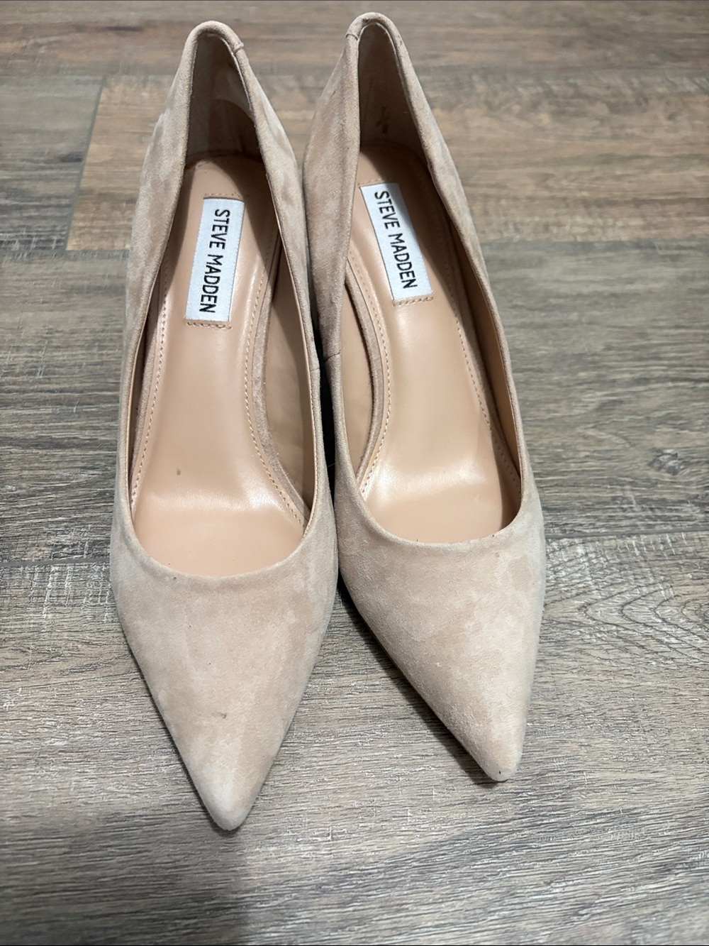 Steve Madden Nude Suede Pointed Toe Pumps